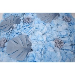 Panou flori artificiale, culoare albastru, 40x60 cm, B.S.P. / SL1193-1