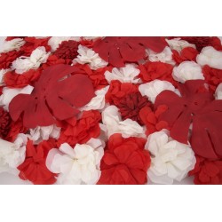 Panou flori artificiale, culoare rosu, 40x60 cm, B.S.P. / SL1193-2
