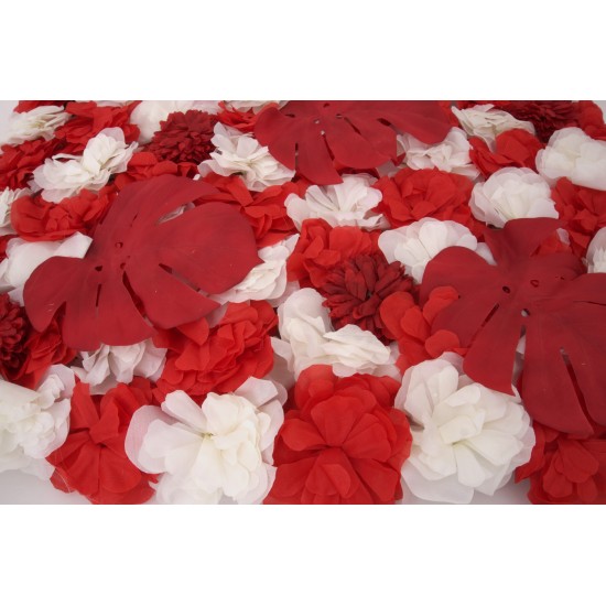 Panou flori artificiale, culoare rosu, 40x60 cm, B.S.P. / SL1193-2