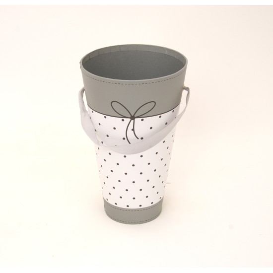 Ghiveci din carton, culoare gri, 22X13 cm, B.S.P. / SL044-1