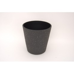 Ghiveci din plastic, culoare gri, 28x27 cm, B.S.P. / SL1012-2