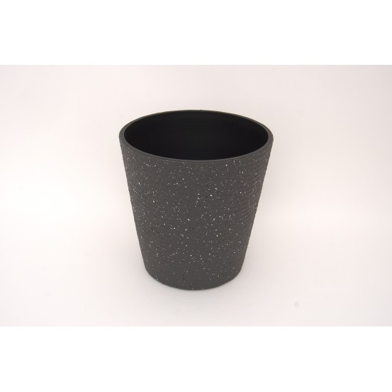 Ghiveci din plastic, culoare gri, 28x27 cm, B.S.P. / SL1012-2