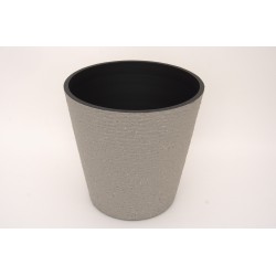 Ghiveci plastic, culoare gri deschis, 32x32 cm, B.S.P. / SL1013-3