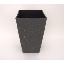 Ghiveci patrat din plastic, culoare gri, 43x26 cm, B.S.P. / SL1015-1