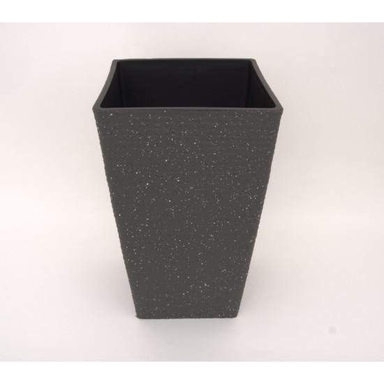 Ghiveci patrat din plastic, culoare gri, 43x26 cm, B.S.P. / SL1015-1