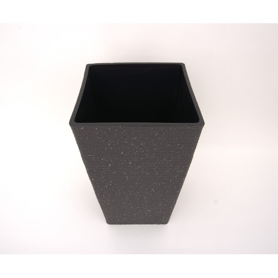 Ghiveci patrat din plastic, culoare gri, 43x26 cm, B.S.P. / SL1015-1