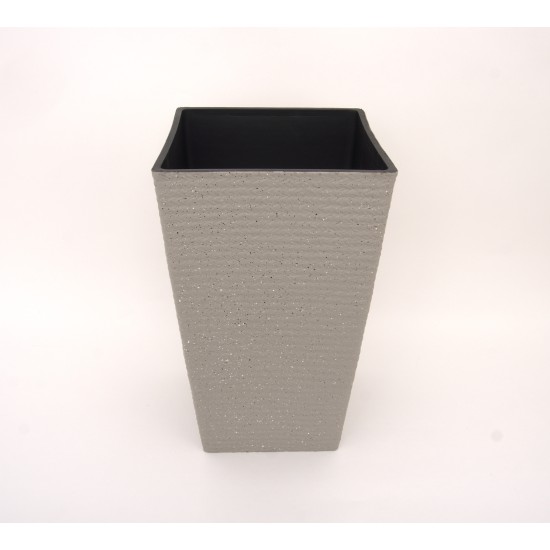 Ghiveci patrat din plastic, culoare gri deschis, 43x26 cm, B.S.P. / SL1015-2