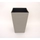 Ghiveci patrat din plastic, culoare gri deschis, 43x26 cm, B.S.P. / SL1015-2