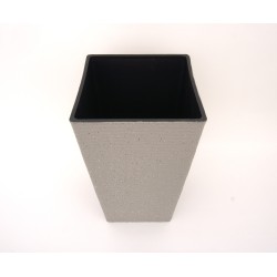 Ghiveci patrat din plastic, culoare gri deschis, 43x26 cm, B.S.P. / SL1015-2