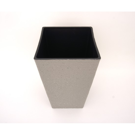 Ghiveci patrat din plastic, culoare gri deschis, 43x26 cm, B.S.P. / SL1015-2