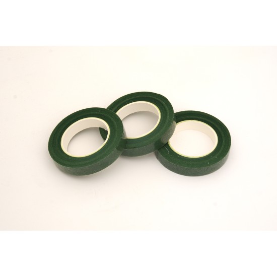 Set 12 benzi florale de mascare, culoare verde, 1,2 cm X 25m, pentru aranjamente florale, B.S.P. / SL1024