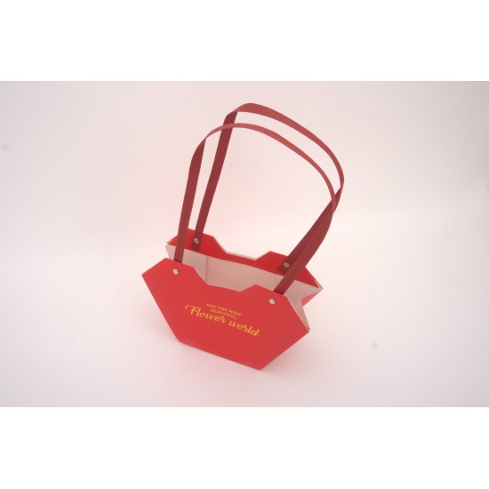 Punga pentru aranjamente florale, culoare rosu, 15X8X22 cm, 10/SET, B.S.P. / SL1209