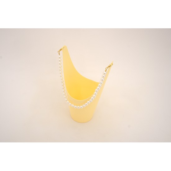 Ghiveci din plastic, culoare galben, 23X13 cm, B.S.P. / SL1211