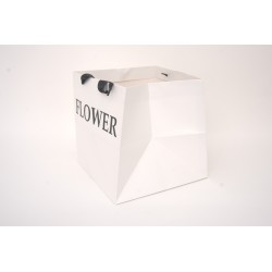 Set 2 pungi pentru flori, culoare alb, 25x25x25 cm, B.S.P. / SL1226-1