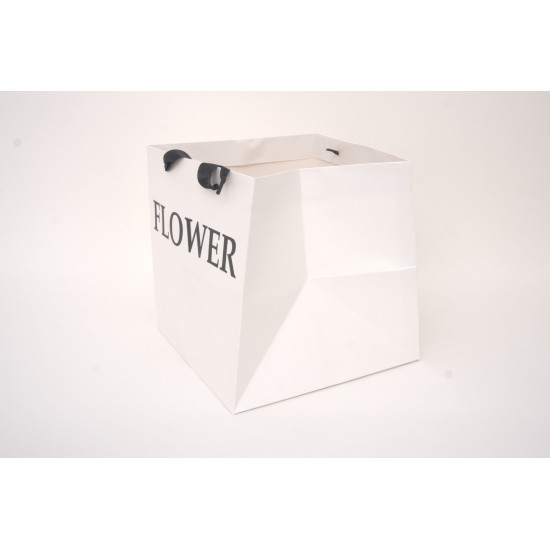 Set 2 pungi pentru flori, culoare alb, 25x25x25 cm, B.S.P. / SL1226-1