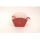 Set 12 cutii dantelate pentru aranjamente florale, culoare grena, 10x20x20 cm, B.S.P. / SL1239