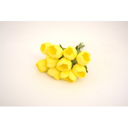 Set de 10 lalele silicon, H 30 cm, culoare galben, B.S.P. / SL1254-2