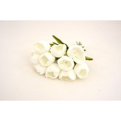 Set de 10 lalele silicon, H 30 cm, culoare alb, B.S.P. / SL1254-1