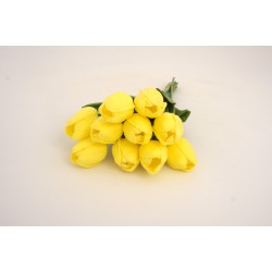 Set de 10 lalele silicon, H 30 cm, culoare galben, B.S.P. / SL1255-1