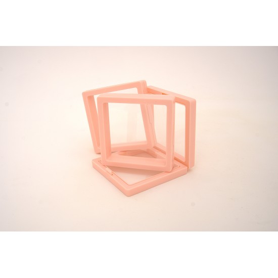 Set 10 cutii pentru bijuterii transparente, culoare somon, 9x9x9 cm, B.S.P. / SL1271-3