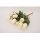 Buchet 12 capete trandafir, culoare crem, H 50 cm, B.S.P. / SL1301-1