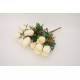 Buchet 12 capete trandafir, culoare crem, H 50 cm, B.S.P. / SL1301-1