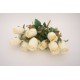 Buchet 12 capete trandafir, culoare crem, H 50 cm, B.S.P. / SL1301-1
