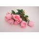 Buchet 12 capete trandafir, culoare roz, H 50 cm, B.S.P. / SL1301-2
