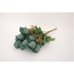 Buchet 12 capete trandafir, culoare verde, H 50 cm, B.S.P. / SL1301-3