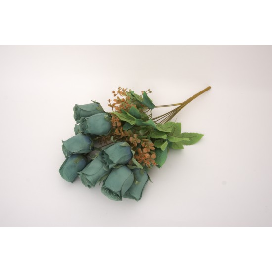 Buchet 12 capete trandafir, culoare verde, H 50 cm, B.S.P. / SL1301-3