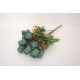 Buchet 12 capete trandafir, culoare verde, H 50 cm, B.S.P. / SL1301-3