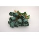 Buchet 12 capete trandafir, culoare verde, H 50 cm, B.S.P. / SL1301-3