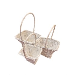 Set 3 cosuri patrate, dimensiuni diferite, culoare alb, B.S.P. / SL1329