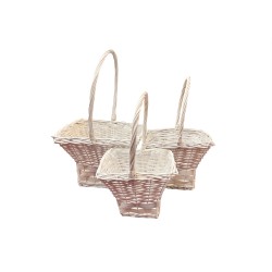 Set 3 cosuri patrate, dimensiuni diferite, culoare alb, B.S.P. / SL1329