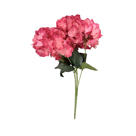 Hortensie artificiala, 6 capete, culoare roz, H 50 cm / SL1400_3