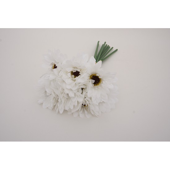 Buchet 9 margarete, culoare alb, H 38 cm, B.S.P. / SL1402