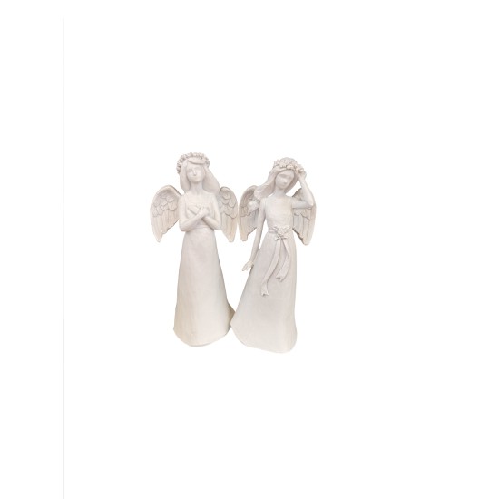 Decoratiune ingeras, culoare alb, H 18 cm, B.S.P. / SL1410