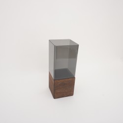 Vaza din plastic cu suport de lemn, 25x10 cm, B.S.P. / SL1449