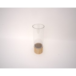 Vaza din plastic cu suport de lemn, 30x10 cm, B.S.P. / SL1451