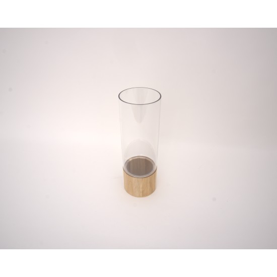Vaza din plastic cu suport de lemn, 30x10 cm, B.S.P. / SL1451