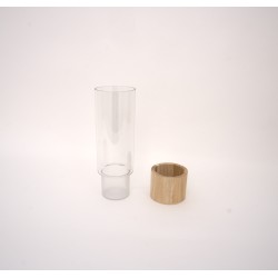 Vaza din plastic cu suport de lemn, 30x10 cm, B.S.P. / SL1451