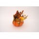 Aranjament floral cu dovleac, culoare portocaliu, 23x20 cm, B.S.P. / SL1576-2