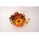 Aranjament floral cu dovleac, culoare portocaliu, 23x20 cm, B.S.P. / SL1576-2