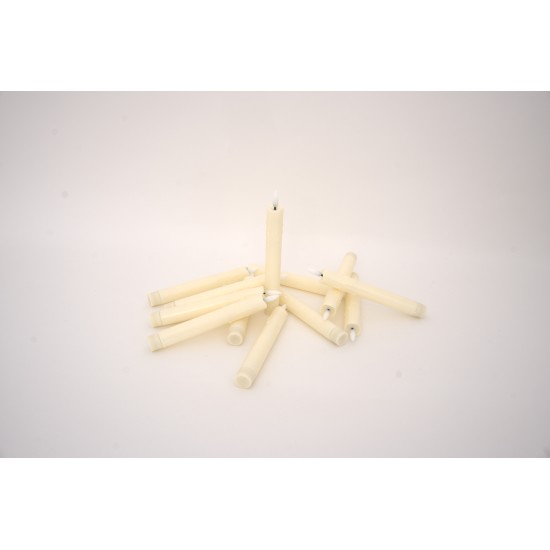 Set 12 lumanari plastic, culoare crem, H 19 cm, B.S.P. / SL1618