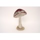 Ciuperca decorativa cu sclipici, culoare grena, H 27 cm, B.S.P. / SL1642