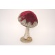 Ciuperca decorativa cu sclipici, culoare grena, H 27 cm, B.S.P. / SL1642