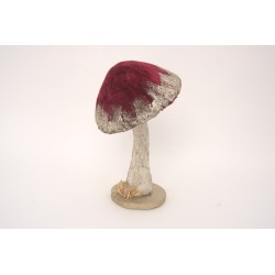 Ciuperca decorativa cu sclipici, culoare grena, H 27 cm, B.S.P. / SL1642