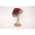 Ciuperca decorativa cu sclipici, culoare grena, H 27 cm, B.S.P. / SL1642