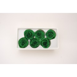 Set 6 trandafiri criogenati, culoare verde, Ø5-6 cm, B.S.P. / SL1685-6