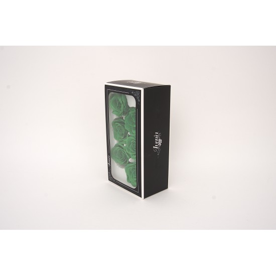 Set 6 trandafiri criogenati, culoare verde, Ø5-6 cm, B.S.P. / SL1685-6